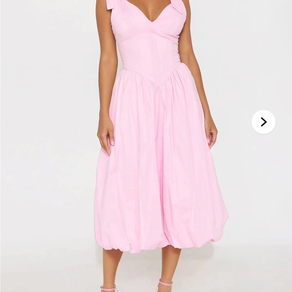 Fashion Nova Pink Sweetheart Midi Sundress